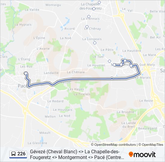 Mapa de 226 de autobús