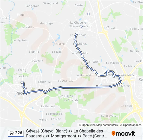 226 Bus Line Map