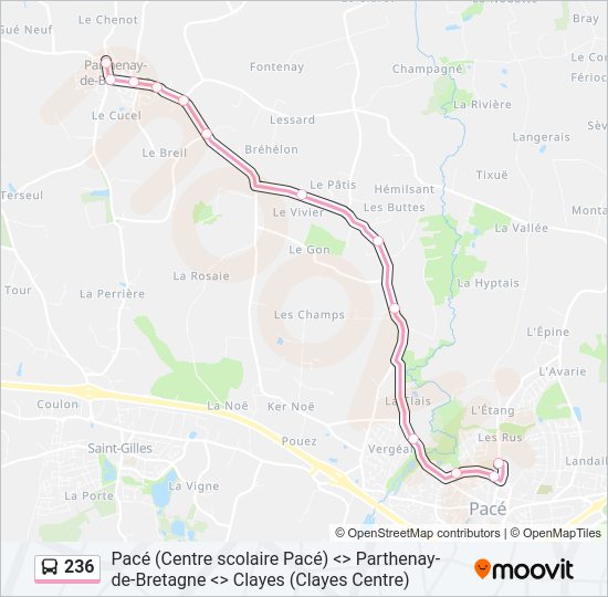 Plan de la ligne 236 de bus