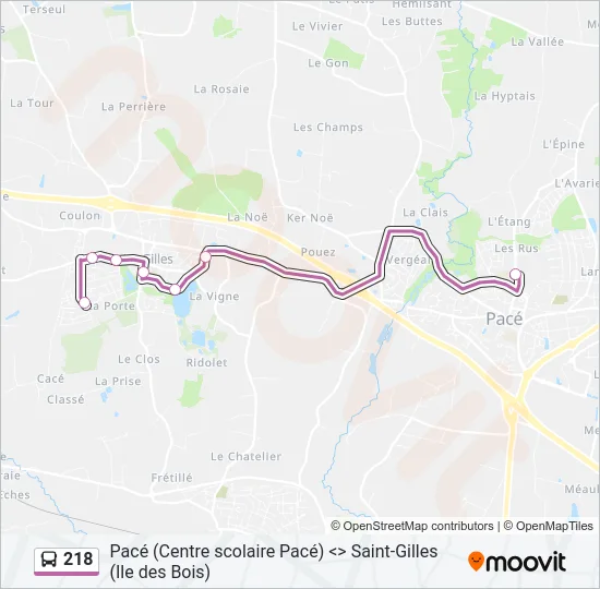 218 Bus Line Map