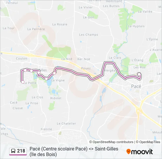 218 Bus Line Map