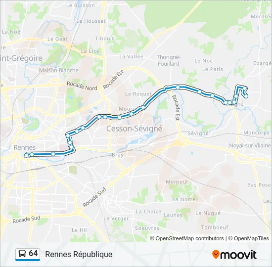 64 Bus Line Map