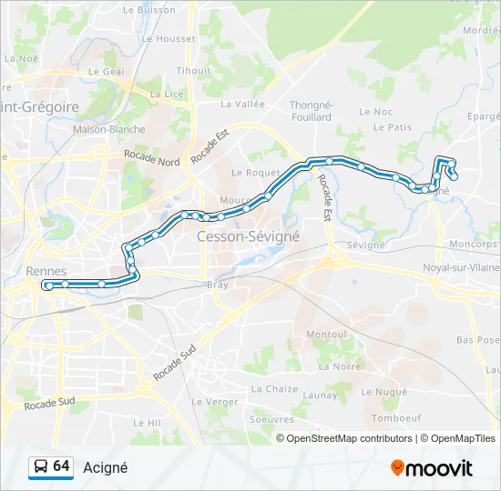 64 Bus Line Map
