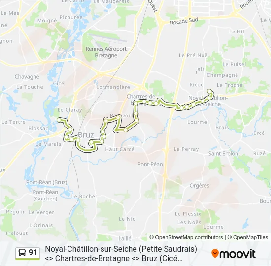 91 Bus Line Map