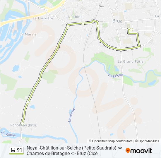 91 bus Line Map