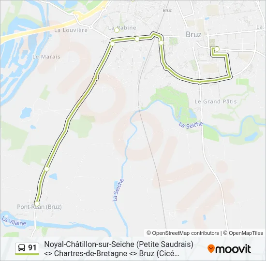 91 Bus Line Map