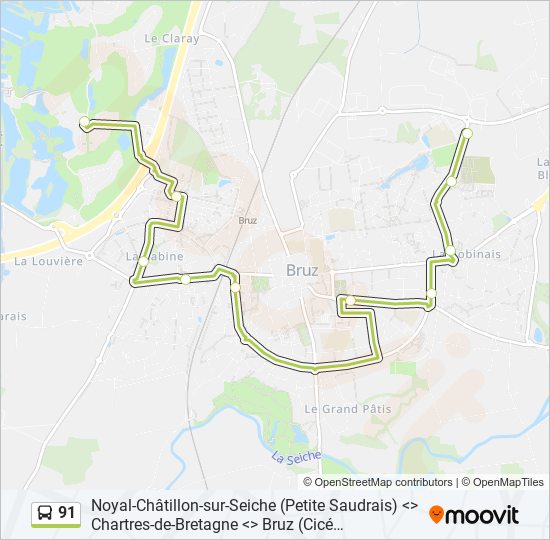 91 bus Line Map