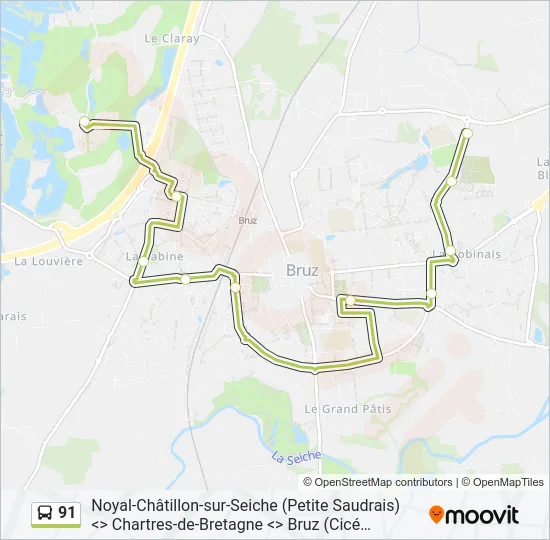 91 Bus Line Map