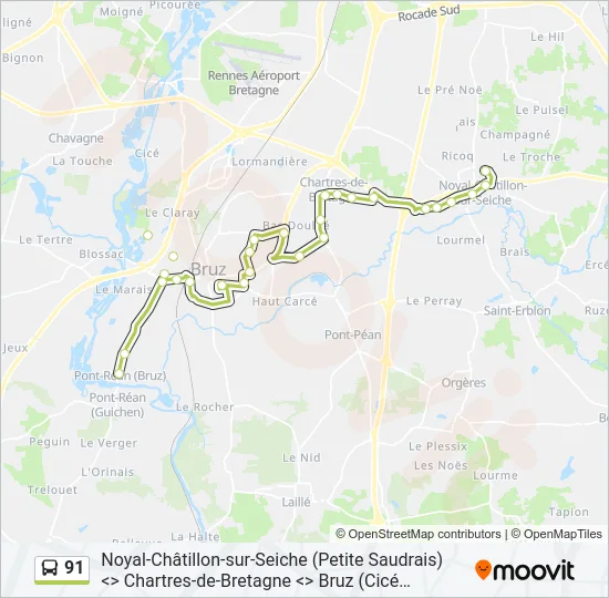 91 Bus Line Map
