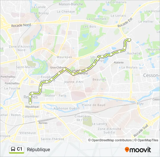 C1 Bus Line Map