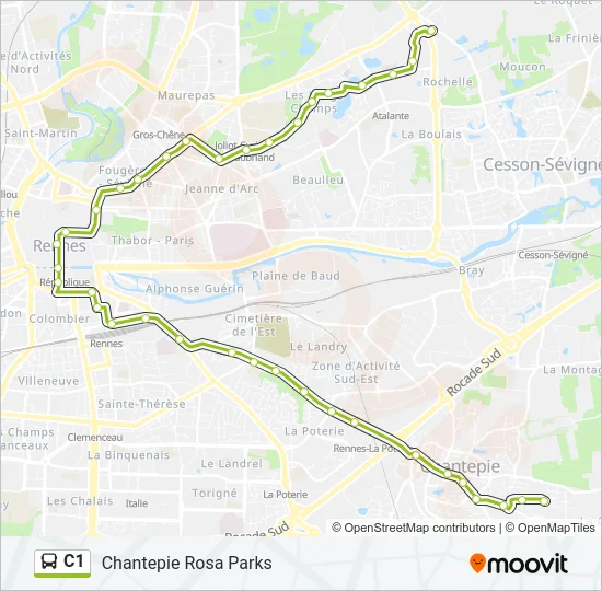 C1 Bus Line Map