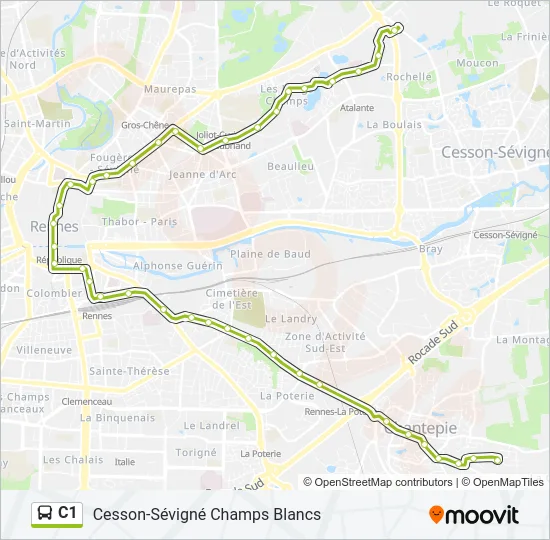 C1 Bus Line Map