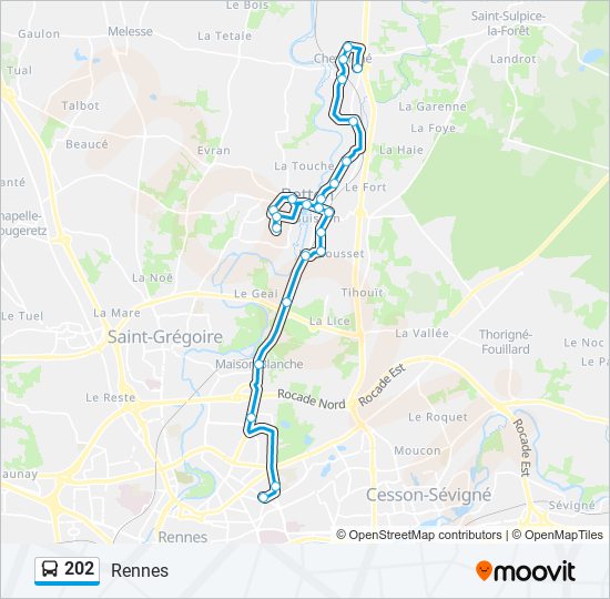 202 bus Line Map