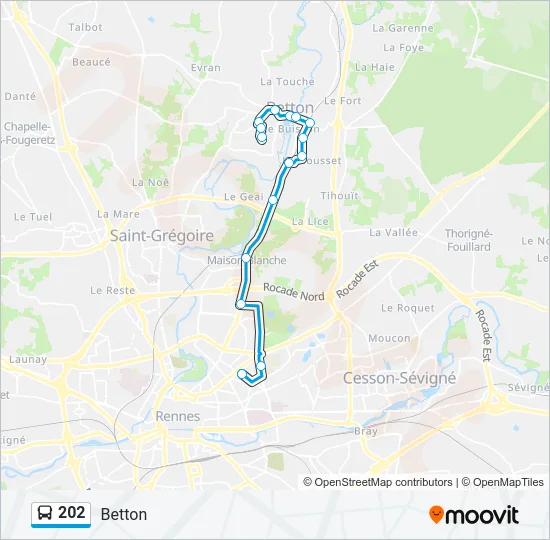 202 Bus Line Map