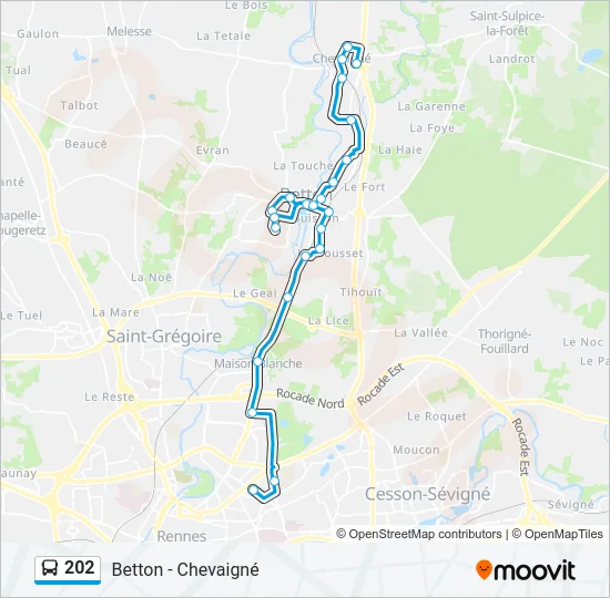 202 Bus Line Map