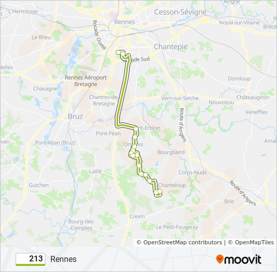 Mapa de 213 de autobús