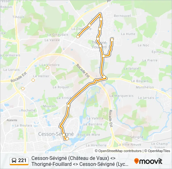 221 Bus Line Map