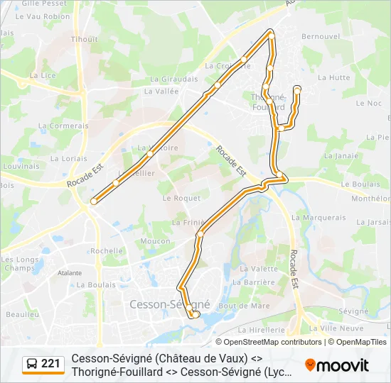 221 Bus Line Map