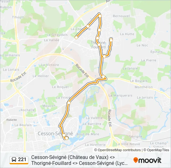 221 Bus Line Map