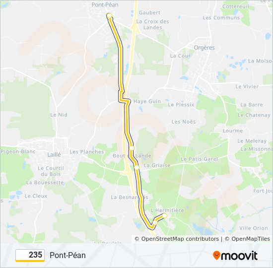 Mapa de 235 de autobús