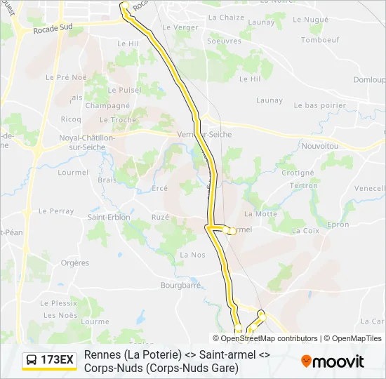 173EX Bus Line Map