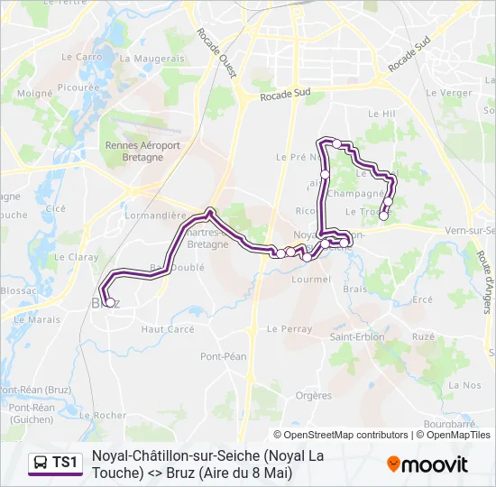 TS1 Bus Line Map