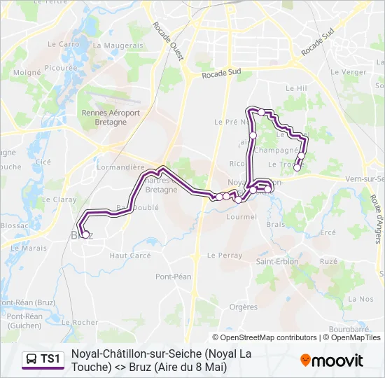 TS1 Bus Line Map
