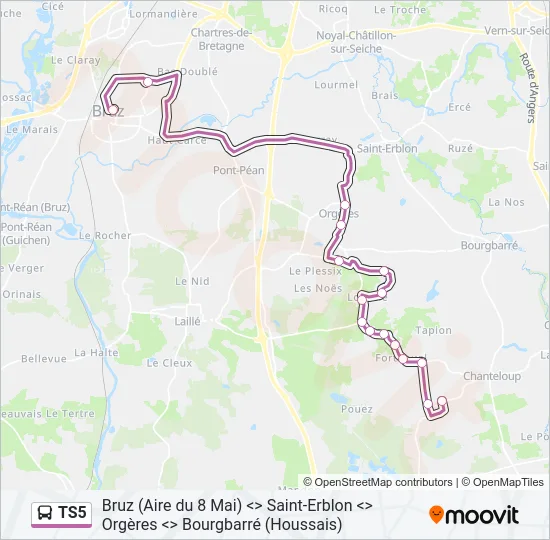 TS5 Bus Line Map
