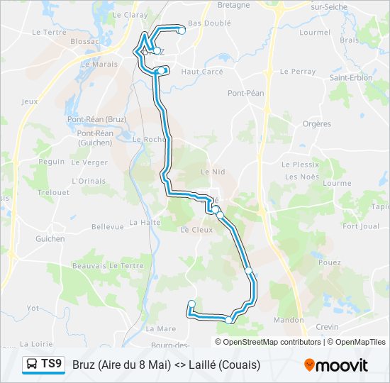 Mapa de TS9 de autobús