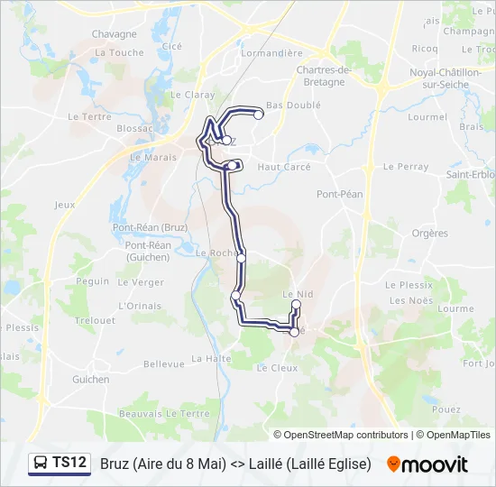 TS12 Bus Line Map