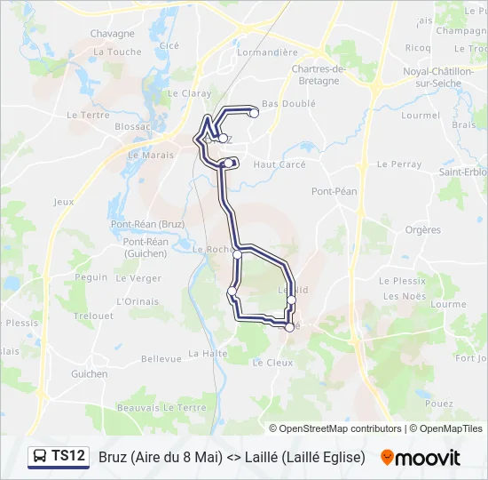 TS12 Bus Line Map