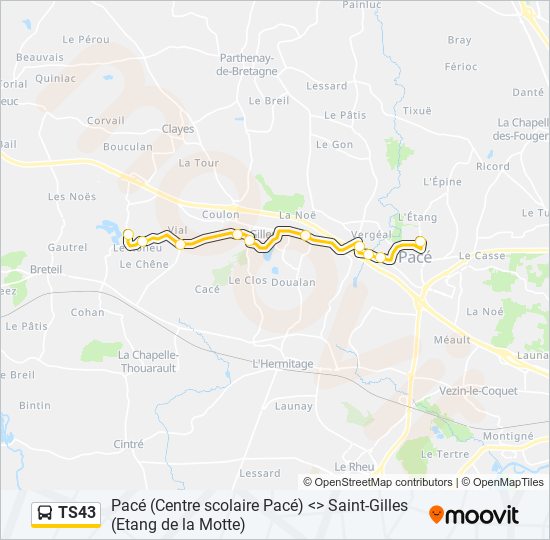 Mapa de TS43 de autobús