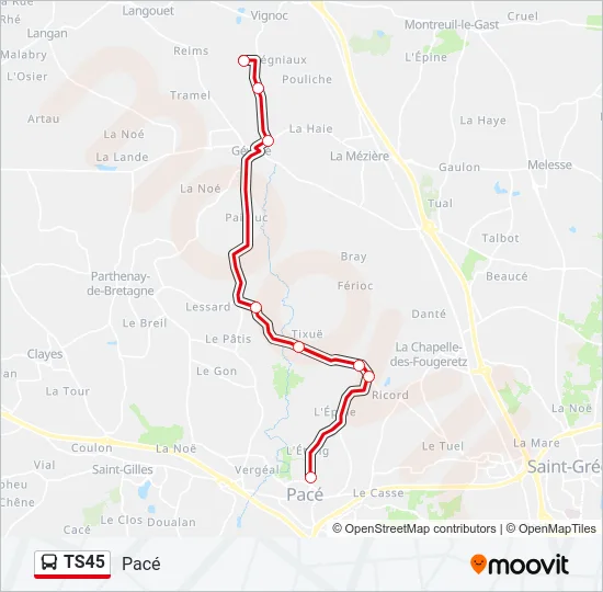 TS45 Bus Line Map