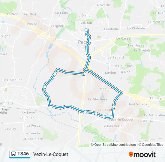 TS46 Bus Line Map