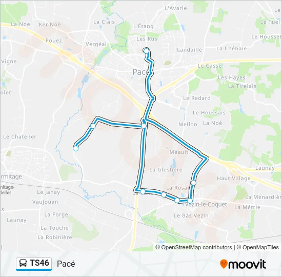TS46 Bus Line Map