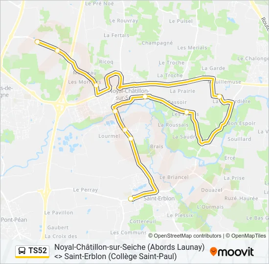 TS52 Bus Line Map