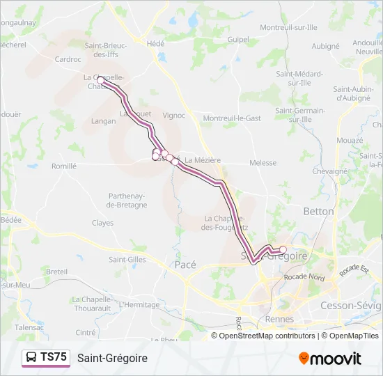 TS75 Bus Line Map