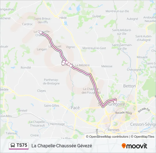 TS75 Bus Line Map