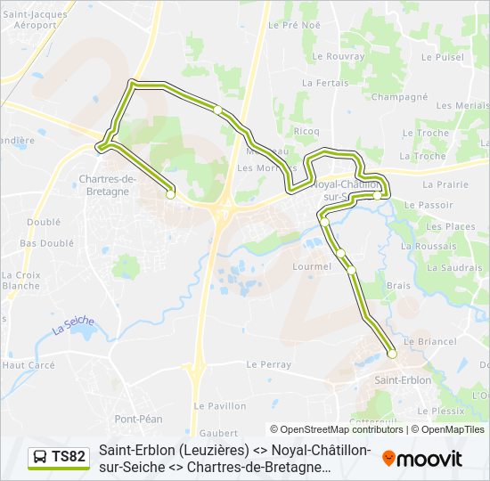 Plan de la ligne TS82 de bus