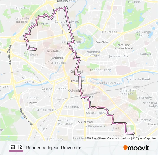 12 Bus Line Map