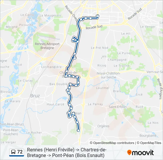 72 Bus Line Map