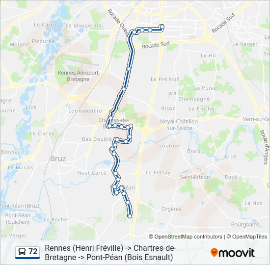 72 Bus Line Map