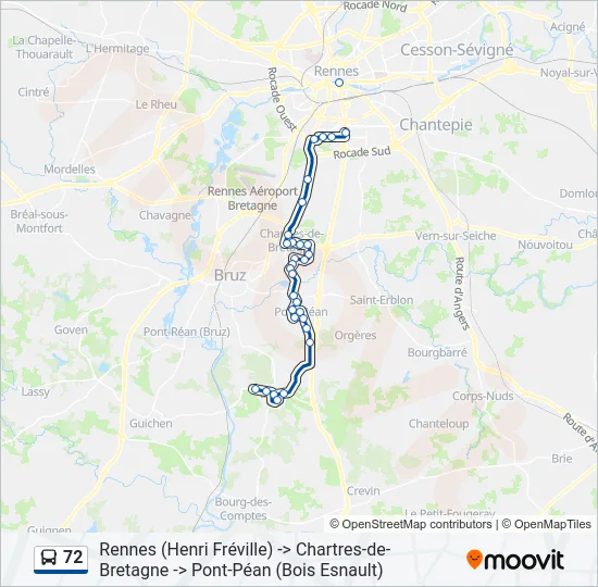 72 Bus Line Map