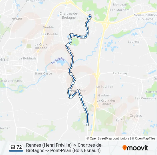 72 Bus Line Map