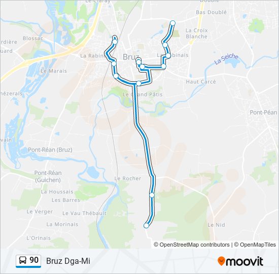 90 bus Line Map