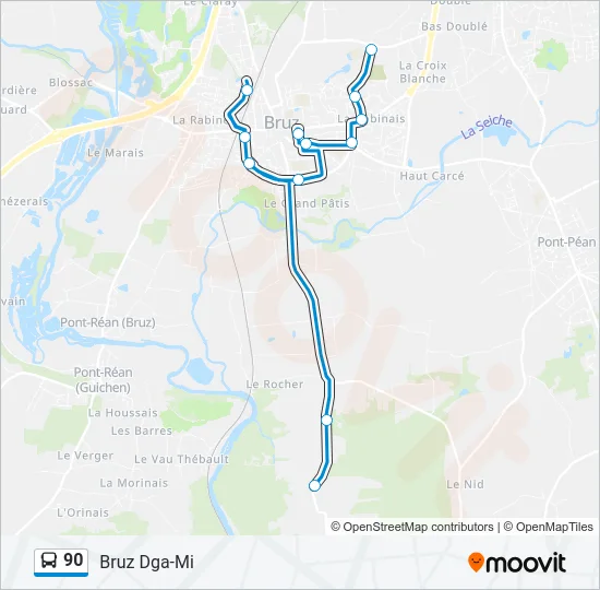 90 Bus Line Map