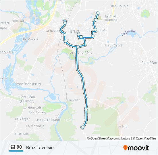 90 bus Line Map