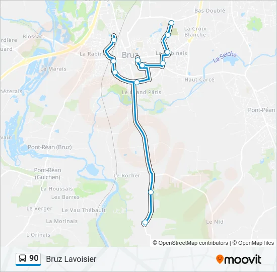 90 Bus Line Map