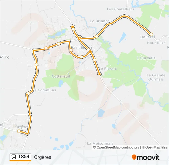 TS54 Bus Line Map