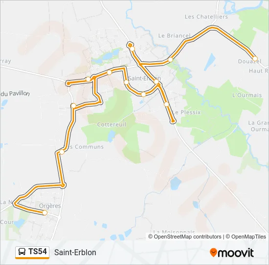 TS54 Bus Line Map